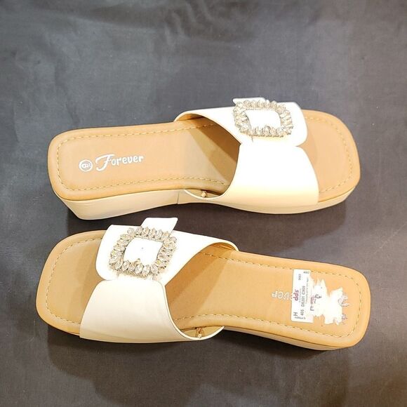 BRAND NEW FOREVER OPEN-TOE BLOCK HEEL ESPADRILLE WEDGE SANDAL G1 - Picture 6 of 12